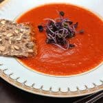 A delicious low sodium roasted red pepper soup. It's the perfect kidney friendly soup!
