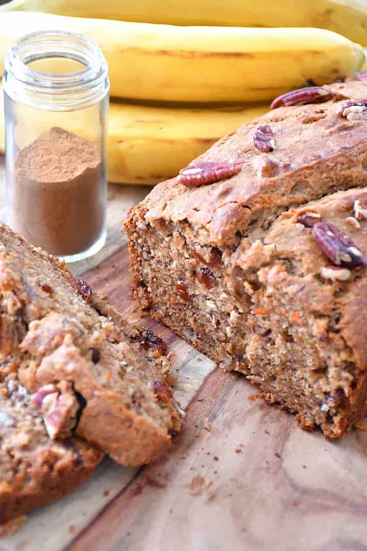 A banana and carrot bread made with apple pie spices.