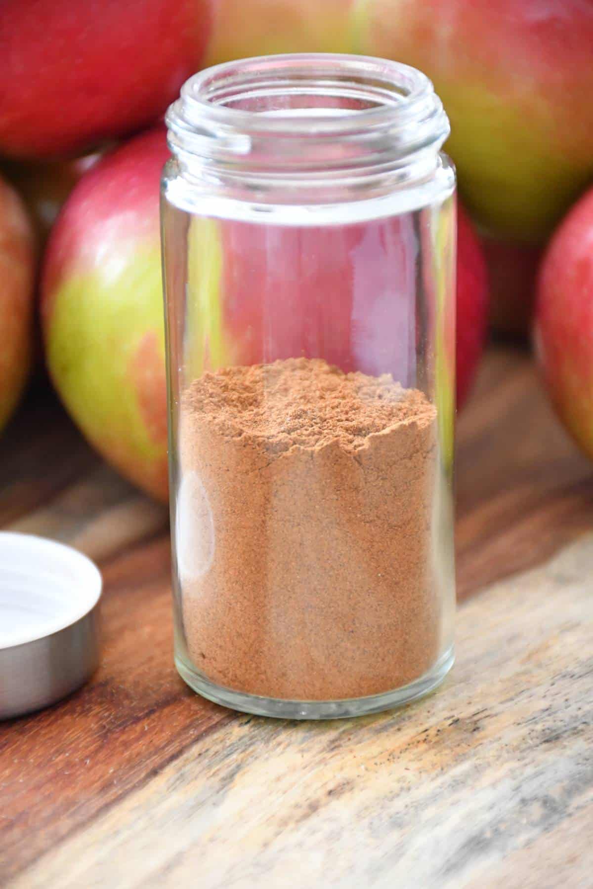 Close-up of the apple pie spices recipe.